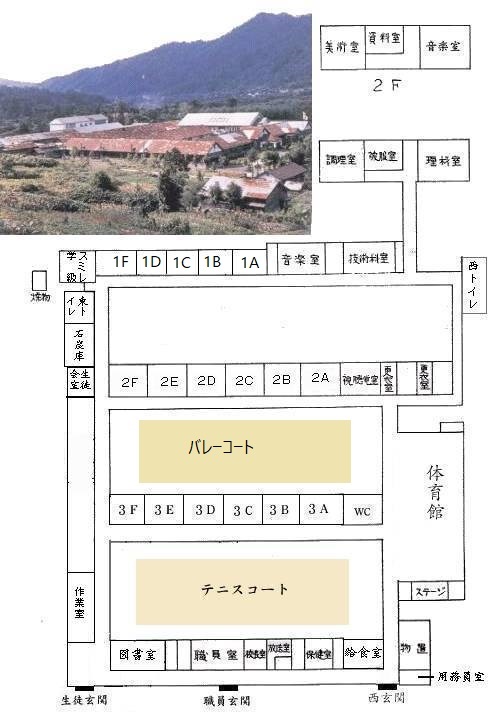 昭和46年　鹿島中学校　教室配置図