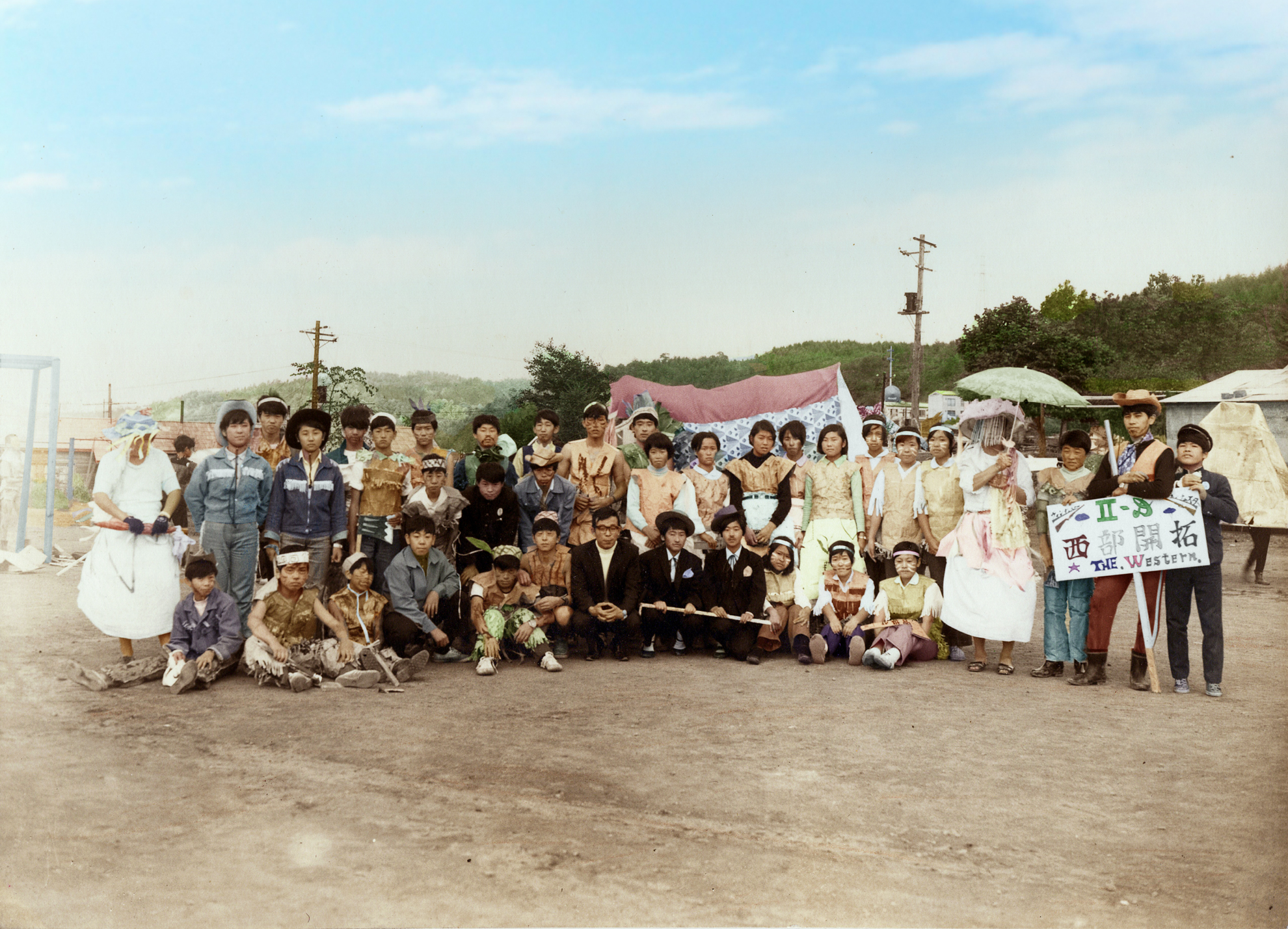 昭和44年　鹿島中学校文化祭　2年D組『西部開拓』